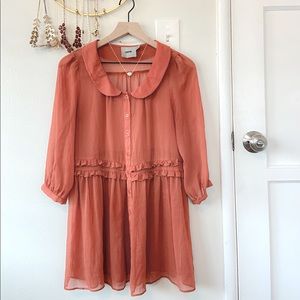 ASOS Peter Pan Collar Sheer Tunic Blouse